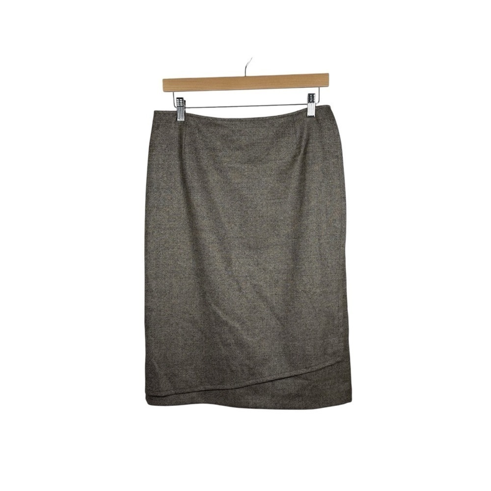 Lafayette 148 New York Wool Midi Skirt in Brown Size 10